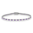 Alternating Diamond & Amethyst Eternity Bracelet 14K White Gold (8.37ct)