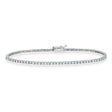 Alternating Diamond & Aquamarine Eternity Tennis Bracelet 14K White Gold (2.03ct)