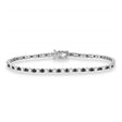 Alternating Diamond & Black Diamond Eternity Bracelet 14K White Gold (3.51ct)