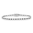 Alternating Diamond & Black Diamond Eternity Bracelet 14K White Gold (3.00ct)