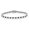 Alternating Diamond & Black Diamond Eternity Bracelet 14K White Gold (8.37ct)