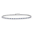 Alternating Diamond & Blue Sapphire Eternity Bracelet 14K White Gold (0.97ct)