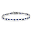 Alternating Diamond & Blue Sapphire Eternity Bracelet 14K White Gold (8.37ct)