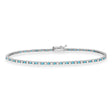 Alternating Diamond & Blue Topaz Eternity Tennis Bracelet 14K White Gold (2.28ct)