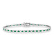 Alternating Diamond & Emerald Eternity Tennis Bracelet 14K White Gold (2.90ct)