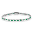 Alternating Diamond & Emerald Eternity Tennis Bracelet 14K White Gold (8.37ct)