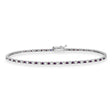 Alternating Diamond & Lab Alexandrite Eternity Tennis Bracelet 14K White Gold (1.46ct)
