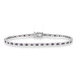 Alternating Diamond & Lab Alexandrite Eternity Tennis Bracelet 14K White Gold (3.37ct)