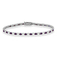 Alternating Diamond & Lab Alexandrite Eternity Tennis Bracelet 14K White Gold (5.15ct)
