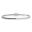 Diamond & Black Diamond Eternity Tennis Bracelet 14K White Gold (3.00ct)