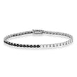 Diamond & Black Diamond Eternity Tennis Bracelet 14K White Gold (5.51ct)
