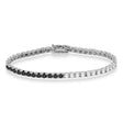 Diamond & Black Diamond Eternity Tennis Bracelet 14K White Gold (7.08ct)