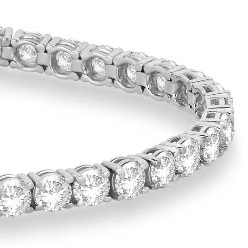 Lab Grown Diamond & Blue Sapphire Eternity Tennis Bracelet 14K White Gold (11.56ct)