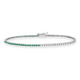 Diamond & Emerald Eternity Tennis Bracelet 14K White Gold (1.87ct)