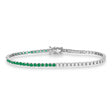 Lab  Diamond & Emerald Eternity Tennis Bracelet 14K White Gold (3.66ct)