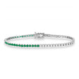 Diamond & Emerald Eternity Tennis Bracelet 14K White Gold (3.66ct)