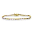 Alternating Diamond & Amethyst Eternity Bracelet 14K Yellow Gold (3.73ct)