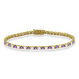 Alternating Diamond & Amethyst Eternity Bracelet 14K Yellow Gold (8.37ct)