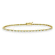 Alternating Diamond & Aquamarine Eternity Tennis Bracelet 14K Yellow Gold (0.97ct)