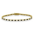 Alternating Diamond & Black Diamond Eternity Bracelet 14K Yellow Gold (5.51ct)