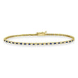 Alternating Diamond & Blue Sapphire Eternity Bracelet 14K Yellow Gold (0.97ct)