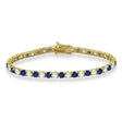 Alternating Diamond & Blue Sapphire Eternity Bracelet 14K Yellow Gold (11.87ct)