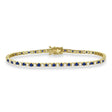 Alternating Diamond & Blue Sapphire Eternity Bracelet 14K Yellow Gold (3.47ct)