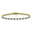 Alternating Diamond & Blue Sapphire Eternity Bracelet 14K Yellow Gold (4.39ct)
