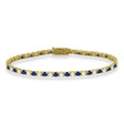 Alternating Diamond & Blue Sapphire Eternity Bracelet 14K Yellow Gold (5.03ct)