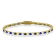 Alternating Diamond & Blue Sapphire Eternity Bracelet 14K Yellow Gold (6.14ct)