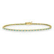 Alternating Diamond & Blue Topaz Eternity Tennis Bracelet 14K Yellow Gold (2.28ct)