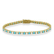Alternating Diamond & Blue Topaz Eternity Tennis Bracelet 14K Yellow Gold (8.60ct)