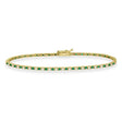 Alternating Diamond & Emerald Eternity Tennis Bracelet 14K Yellow Gold (0.97ct)