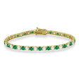 Alternating Diamond & Emerald Eternity Tennis Bracelet 14K Yellow Gold (11.87ct)