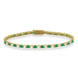 Alternating Diamond & Emerald Eternity Tennis Bracelet 14K Yellow Gold (4.73ct)