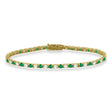 Alternating Diamond & Emerald Eternity Tennis Bracelet 14K Yellow Gold (4.06ct)