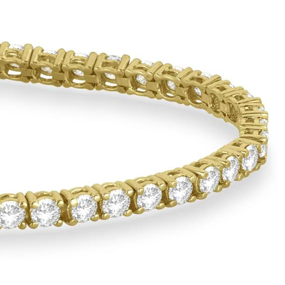 Diamond & Amethyst Eternity Tennis Bracelet 14K Yellow Gold (5.48ct)