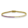 Diamond & Amethyst Eternity Tennis Bracelet 14K Yellow Gold (6.98ct)