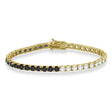 Diamond & Black Diamond Eternity Tennis Bracelet 14K Yellow Gold (10.01ct)