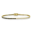 Diamond & Black Diamond Eternity Tennis Bracelet 14K Yellow Gold (3.00ct)