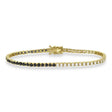 Diamond & Black Diamond Eternity Tennis Bracelet 14K Yellow Gold (3.51ct)