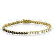 Diamond & Black Diamond Eternity Tennis Bracelet 14K Yellow Gold (7.08ct)