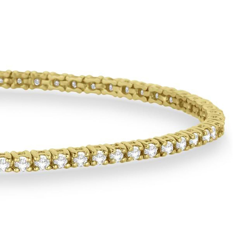 Lab Grown Diamond & Blue Sapphire Eternity Tennis Bracelet 14K Yellow Gold (2.28ct)