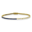 Diamond & Blue Sapphire Eternity Tennis Bracelet 14K Yellow Gold (4.29ct)