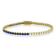 Lab Grown Diamond & Blue Sapphire Eternity Tennis Bracelet 14K Yellow Gold (5.00ct)