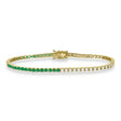 Lab  Diamond & Emerald Eternity Tennis Bracelet 14K Yellow Gold (3.66ct)