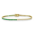 Diamond & Emerald Eternity Tennis Bracelet 14K Yellow Gold (3.66ct)