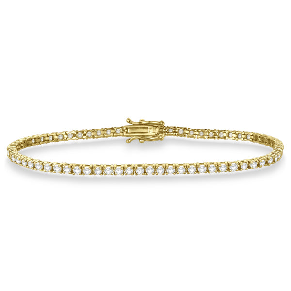 Eternity Diamond Tennis Bracelet 14k Yellow Gold (3.00ct)