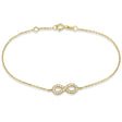 Diamond Sideways Mini Infinity Bracelet in 14k Yellow Gold 0.15ct