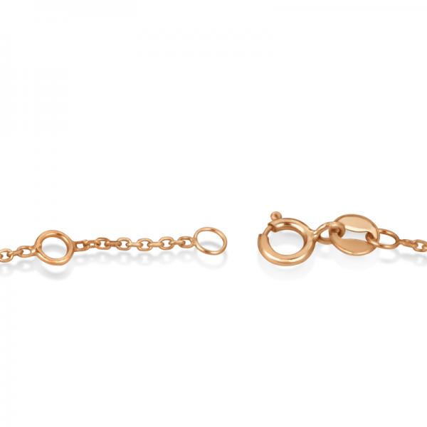 Sideways Cross Chain Bracelet & Diamond Accents 14k Rose Gold 0.20ct